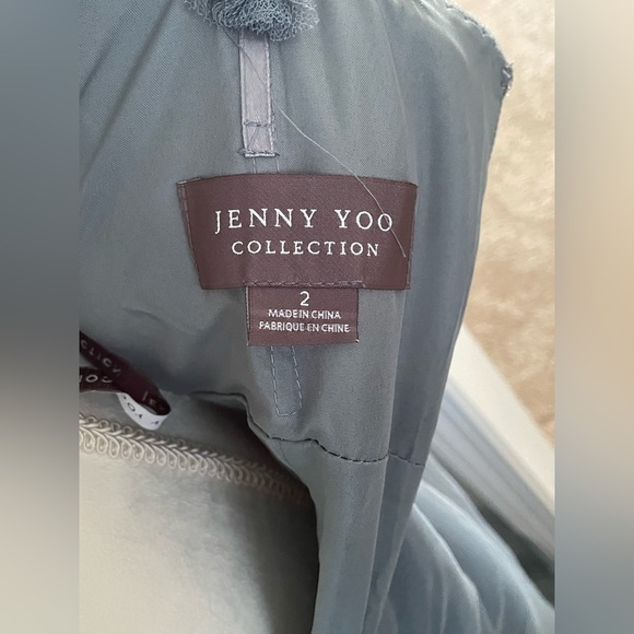 Jenny Yoo Pleated Bust Mesh Overlay Maxi Gown Bridesmaid Prom  Formal Size 2 - Picture 5 of 10